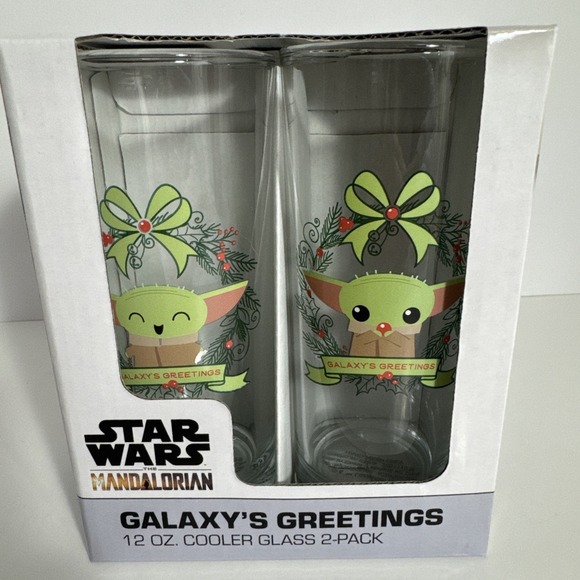 Icup Other - Disney Star Wars the Mandalorian Galaxy's Greetings 12oz Cooler Glass 2-pack‎